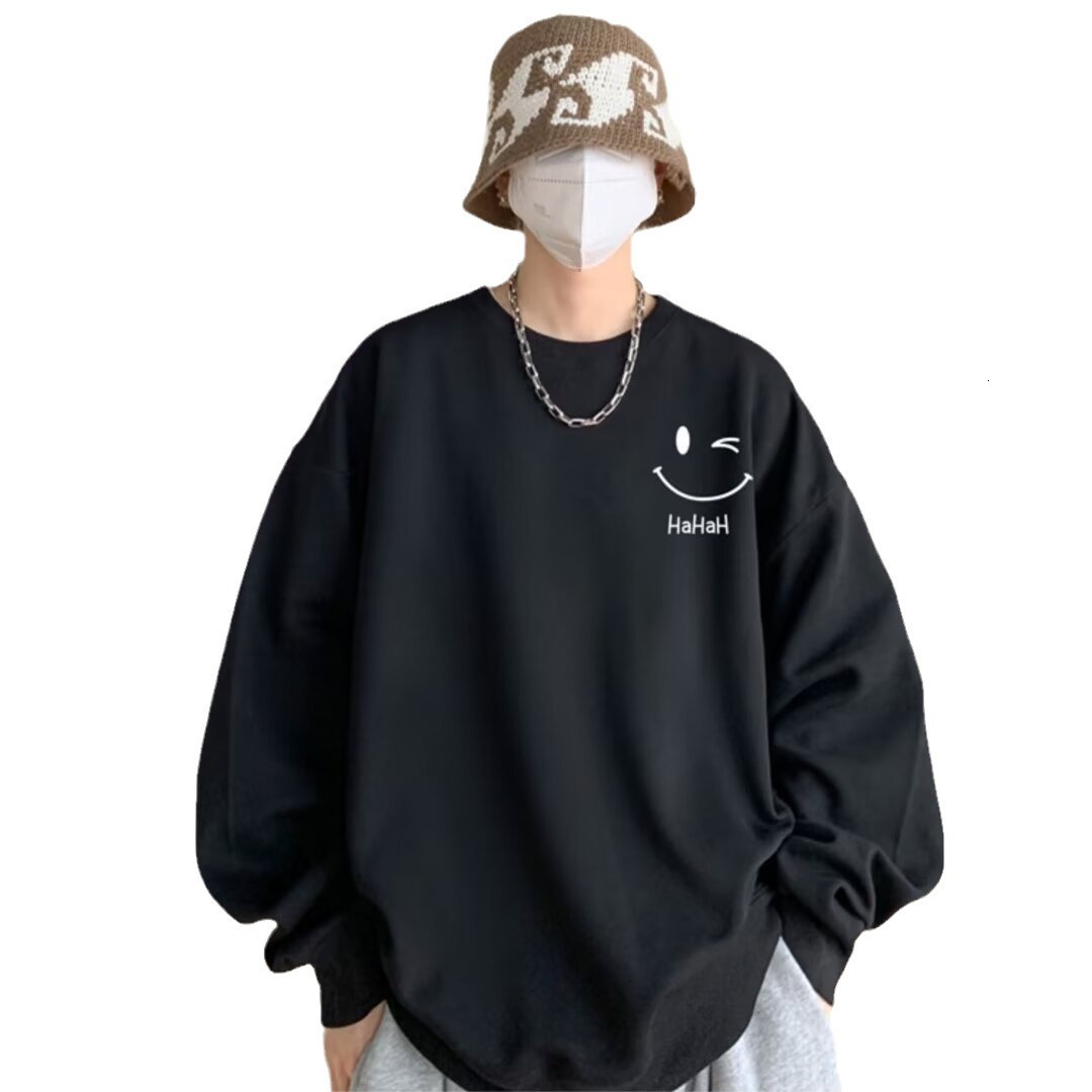 Men's hoodie 2024 new spring and autumn style round neck hooded trendy brand American casual loose long sleeved pullover base shirt