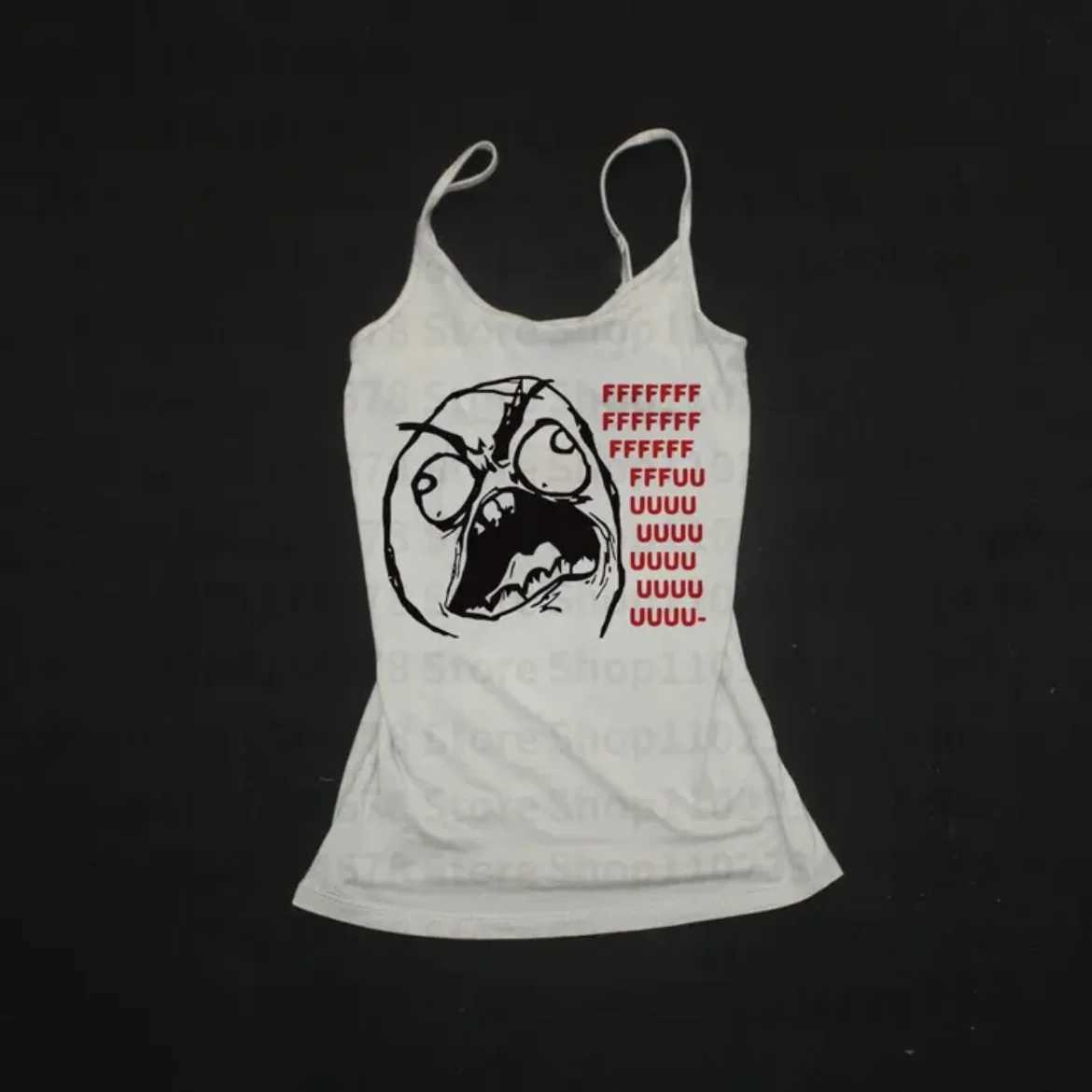 2024 Summer Basic Tanks Spaghetti Strap Camis Solid Stretch Meme Pattern Print Tops For Women Sleeveless Slim Fit Basic CamisoleXJ250508