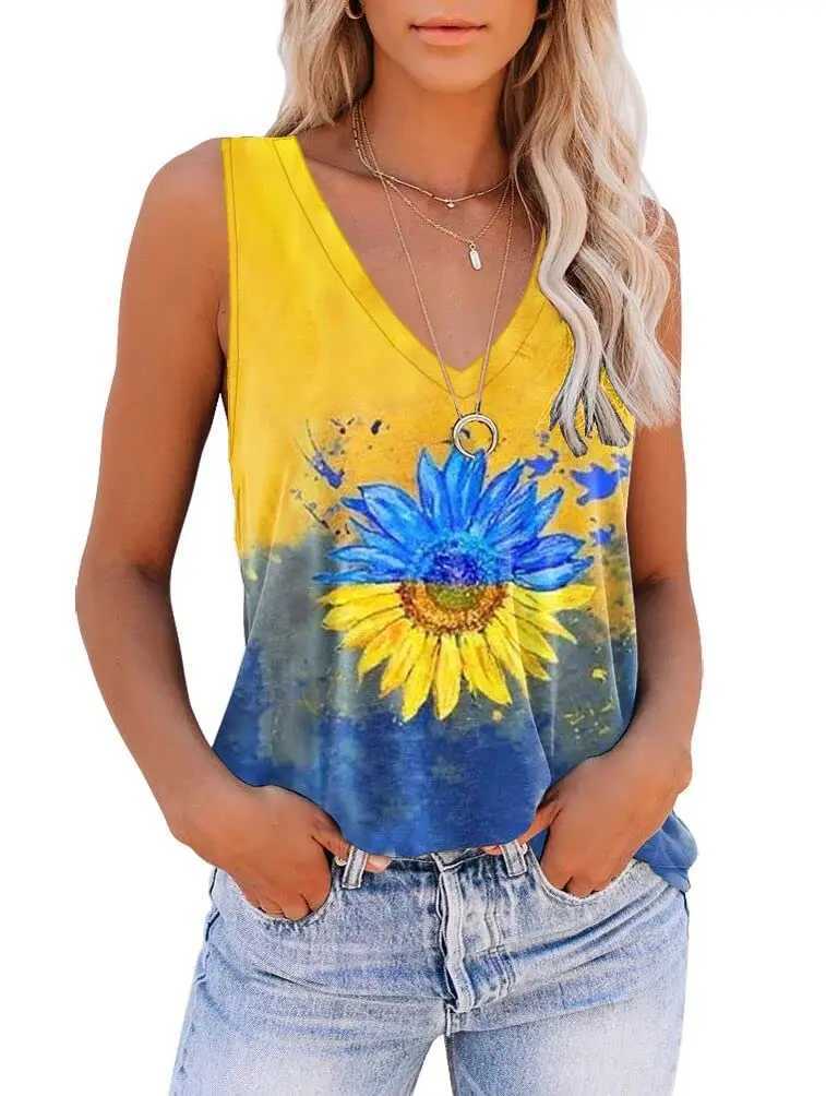 Summer Fashion Tie Dye Gradient 3D Print Tank Tops Womens Oversized V-Neck Sleeveless Camisoles Vest Woman Streetwear ClothingXJ250508