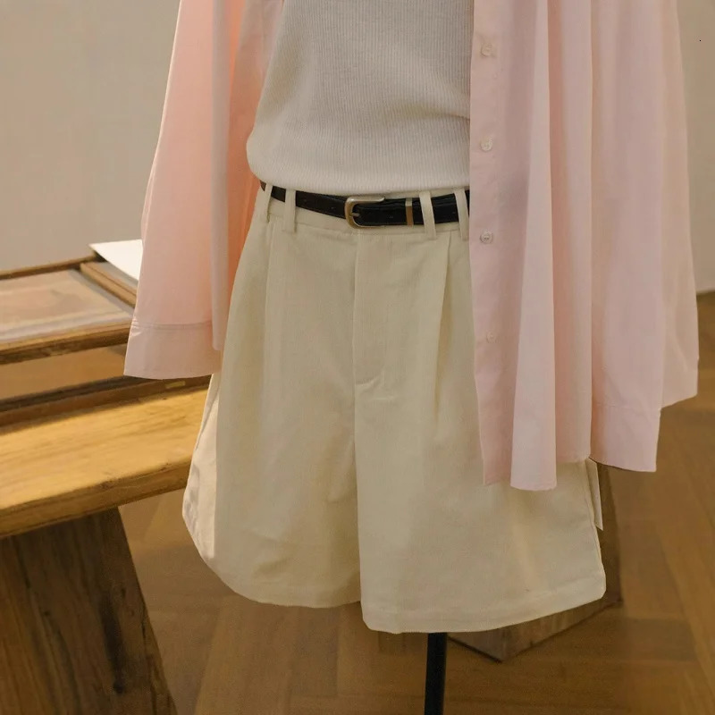 Corduroy Womens Shorts Summer Highwaisted smallASlimming fit Retro Washing Process Pants 250506Z