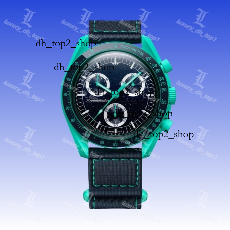 2025 Omeglies X Moonswatches Bioceramic Planet Mens Watches Full Function Quarz Chronograph Watch Mission To Mercury 42Mm Nylon Omeges Watch Top Quality With Box 46