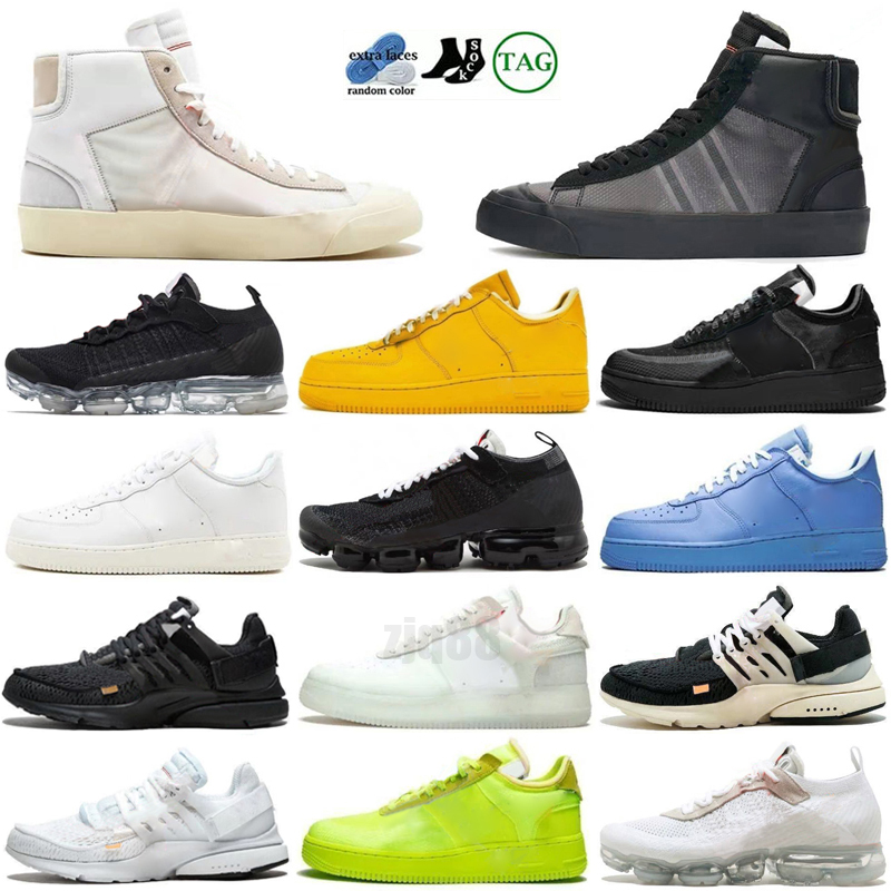 Top 1 Off prestos white running Shoes mac volt green black fly racer Chaussures designer Zapatos Triple Black Casual Sneakers 36-46