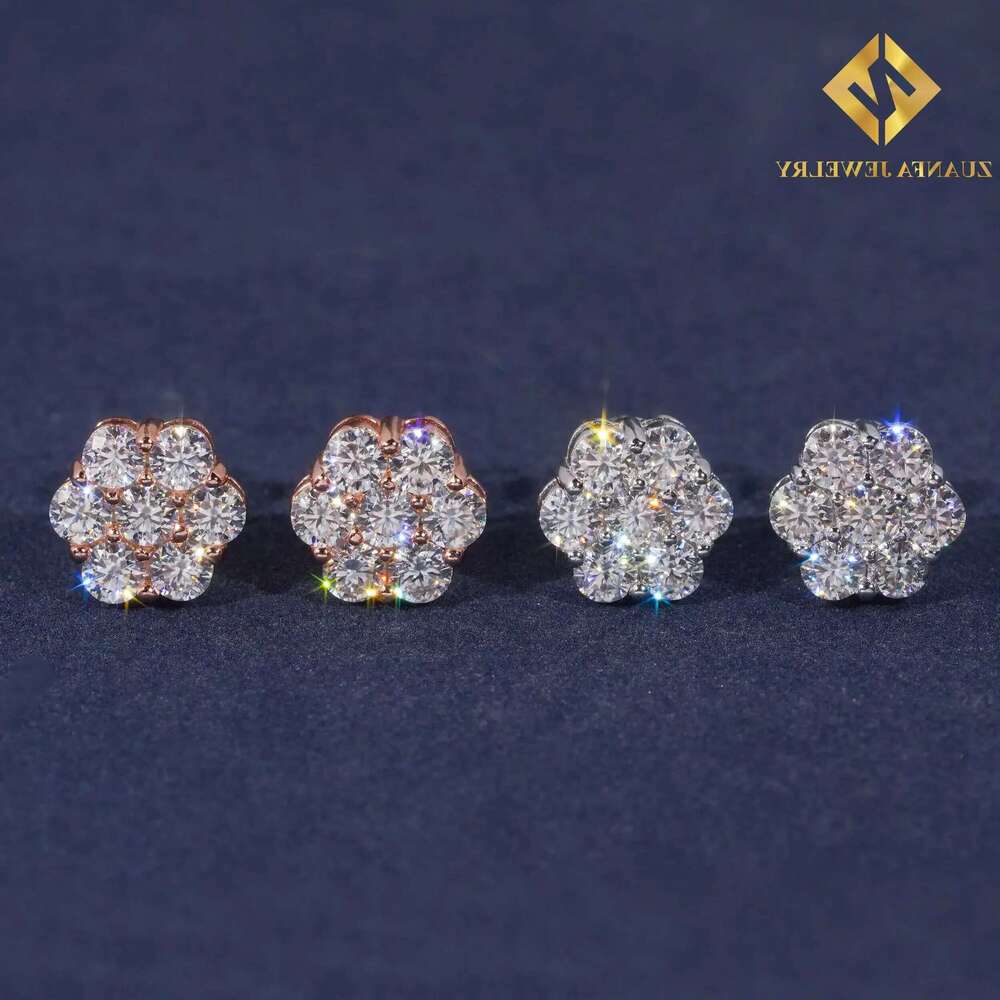 9mm Sun wer Design Sterg Sier VVS Moissanite Stud Hip Hop Earring Jewelry For Men Women designer bag