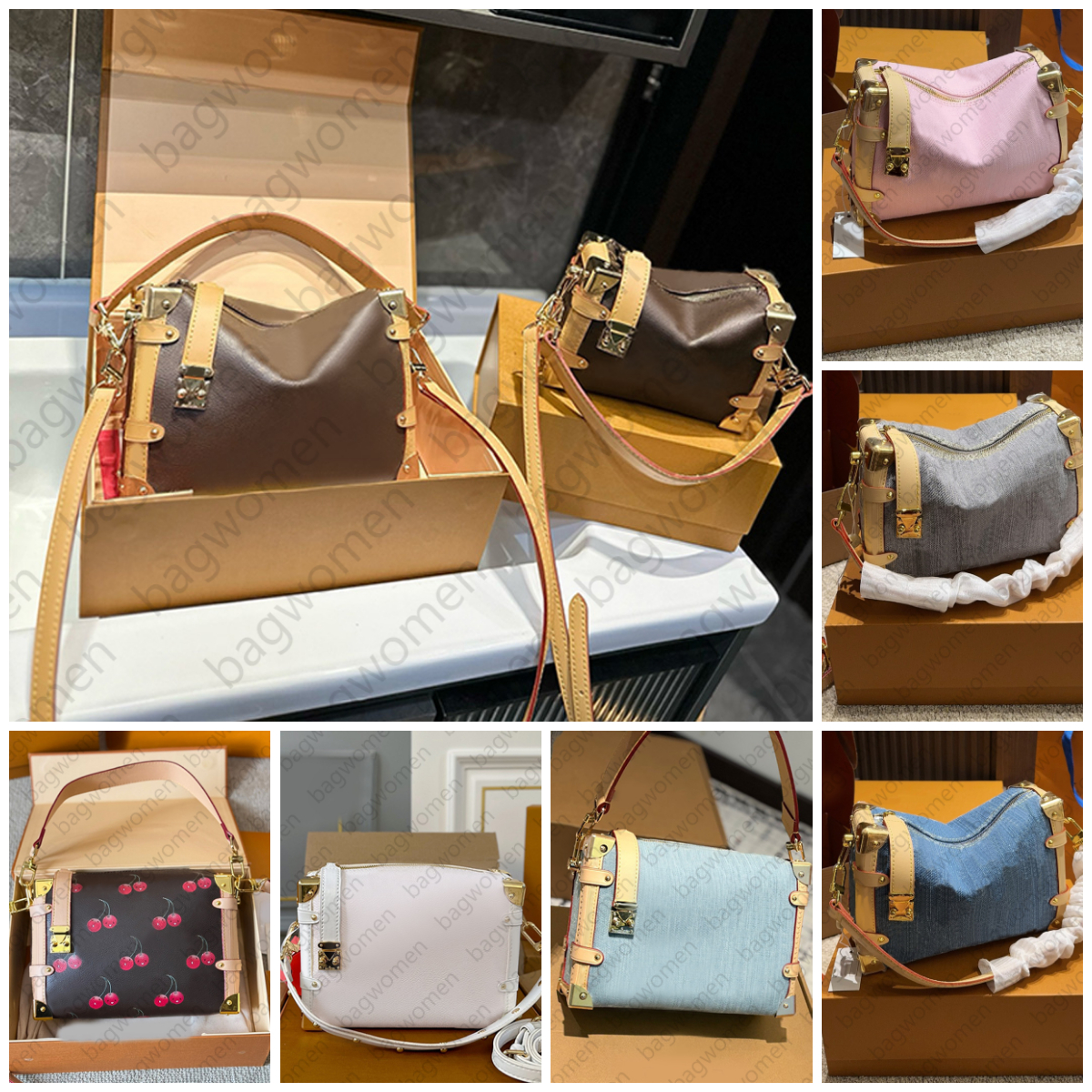 Soft Box Bag Luxury Bag Designer Bags For Women Shoulder Crossbody Purse Sac Luxe Classic Print Dhgate Handbags Zipper Open Removable Shoulder Strap Cowhide Leather