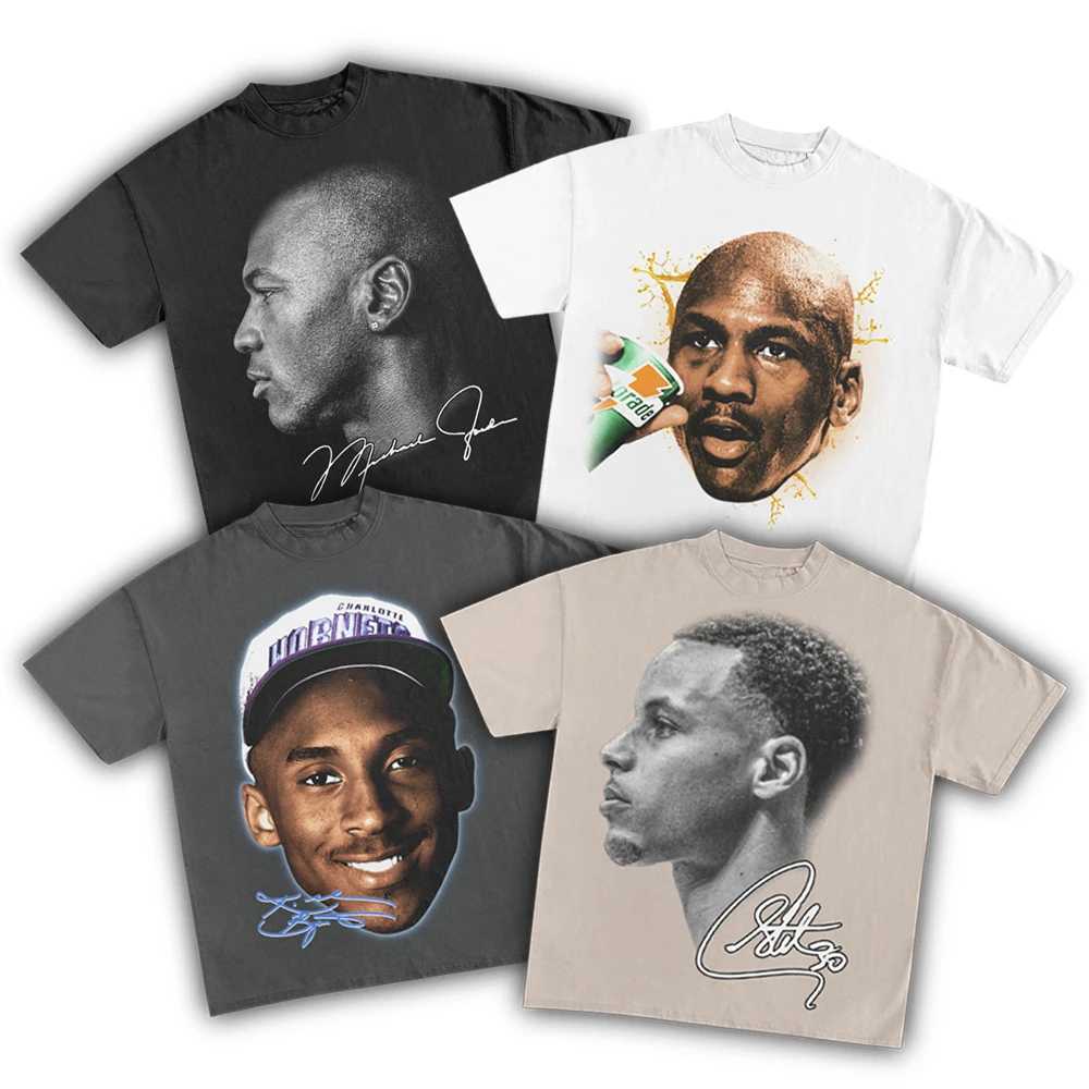 2025 Trendy Highstreet Men Women T-Shirt Basketball Star Character Graphics Printed Clothing Casual Loose Tees Tops for UnisexT250508