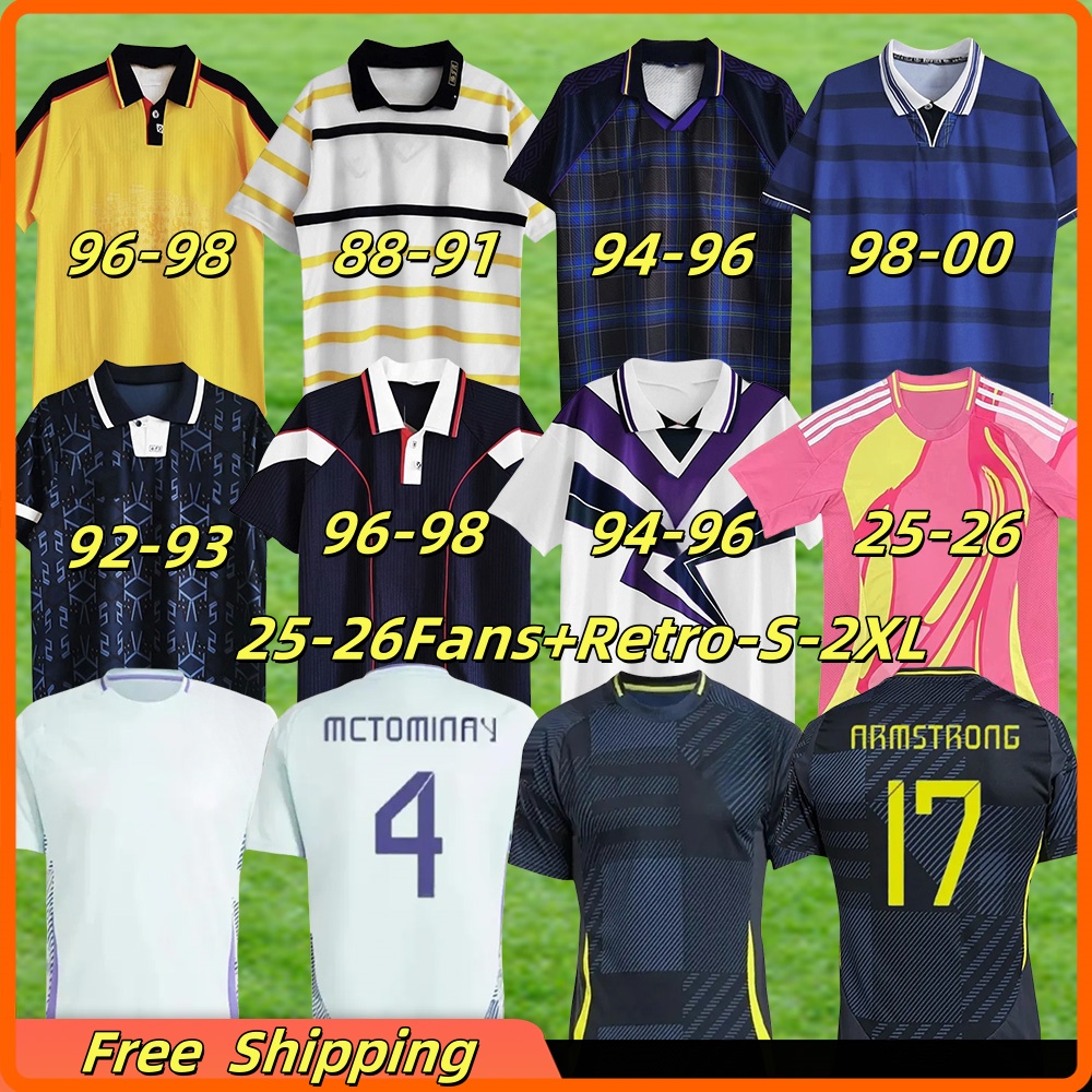 football shirts 25 26 scotland Euro MCGREGOR SHANKLAND Classic Retro 1988 92 96 98 Soccer Jerseys euro away pink ROBERTSON football tops uniforms kfootball kits S 2XL
