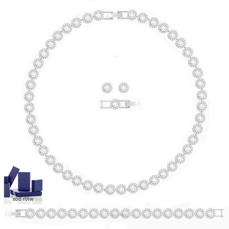 classic tennis necklace for women crystal dia iced out chain necklaces designer stainless steel plated gold jewelry woman luxe gift with box designer 