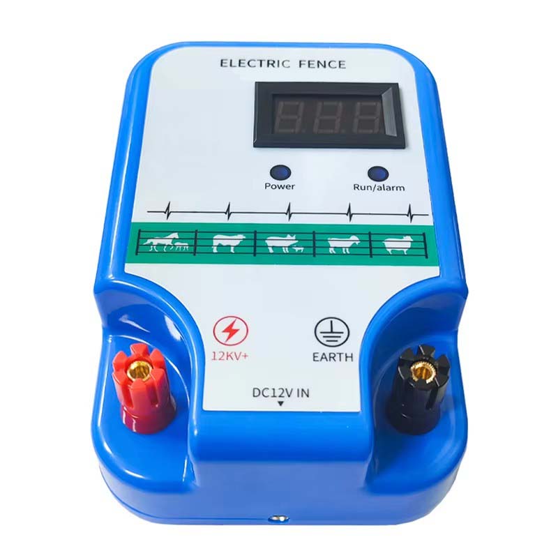 Electronic Fence Charger,Electric Fence Safe High Voltage Pulse Controller with LED Display for Wildlife Livestock,Poultry, Gardens, Or chards Protect