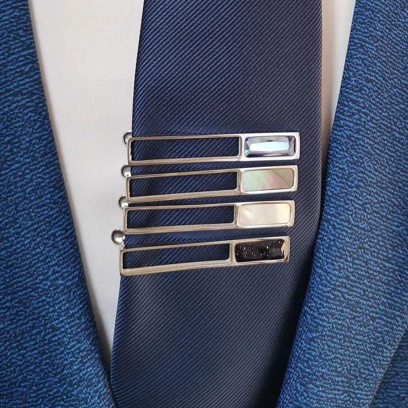 Stainless Steel Tie Clip Men Women High-end Fashion Minimalist Suit Shirt Crystal Wedding Anniversary Clothing Accessories Gifts M250508