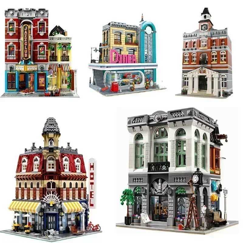 Creatoring Expert Pet Book Shop Town Hall Downtown Diner Model Moc Modular Building Blocks Brick Bank Cafe Corner Toys Parisian X250509