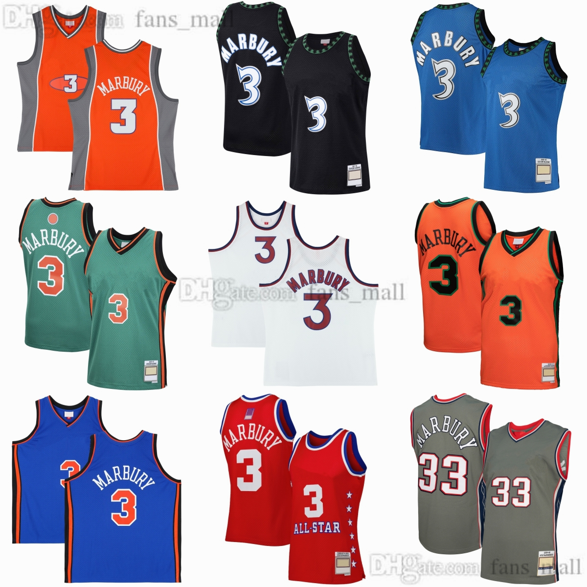 Classic Retro 2006-07 Basketball 3 Stephon Marbury Jersey Custom Throwback Stitched XXS-6XL Man boys Women Kids 2003 All-Star Youth Breathable Sport Shirt