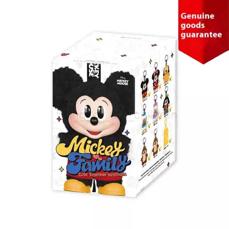 Disney New Genuine Mickey Family Cute Together Series Keychain Blind Box ChictitiS Gifts Lovely Mickey Family Vinyl Dolls Mystery Box W250509