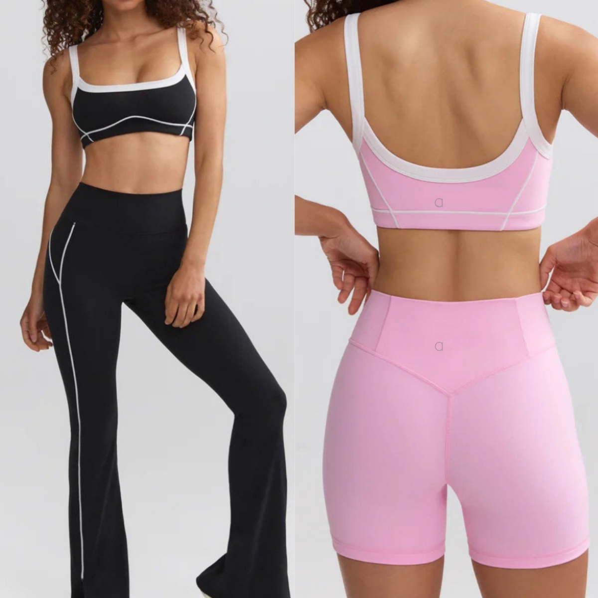 A401 Women Yoga Set Peach Hip Pants Set Fitness Shorts Set Sports Bra Suit