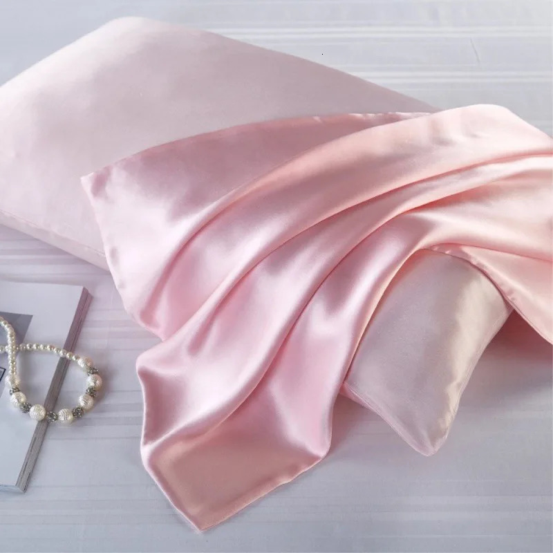 Mulberry Silk Pillowcase for Hair Skin Care Anti-Frizz Satin Pillow Case Queen/King Super Soft Hypoallergenic Bedding Cover 250508