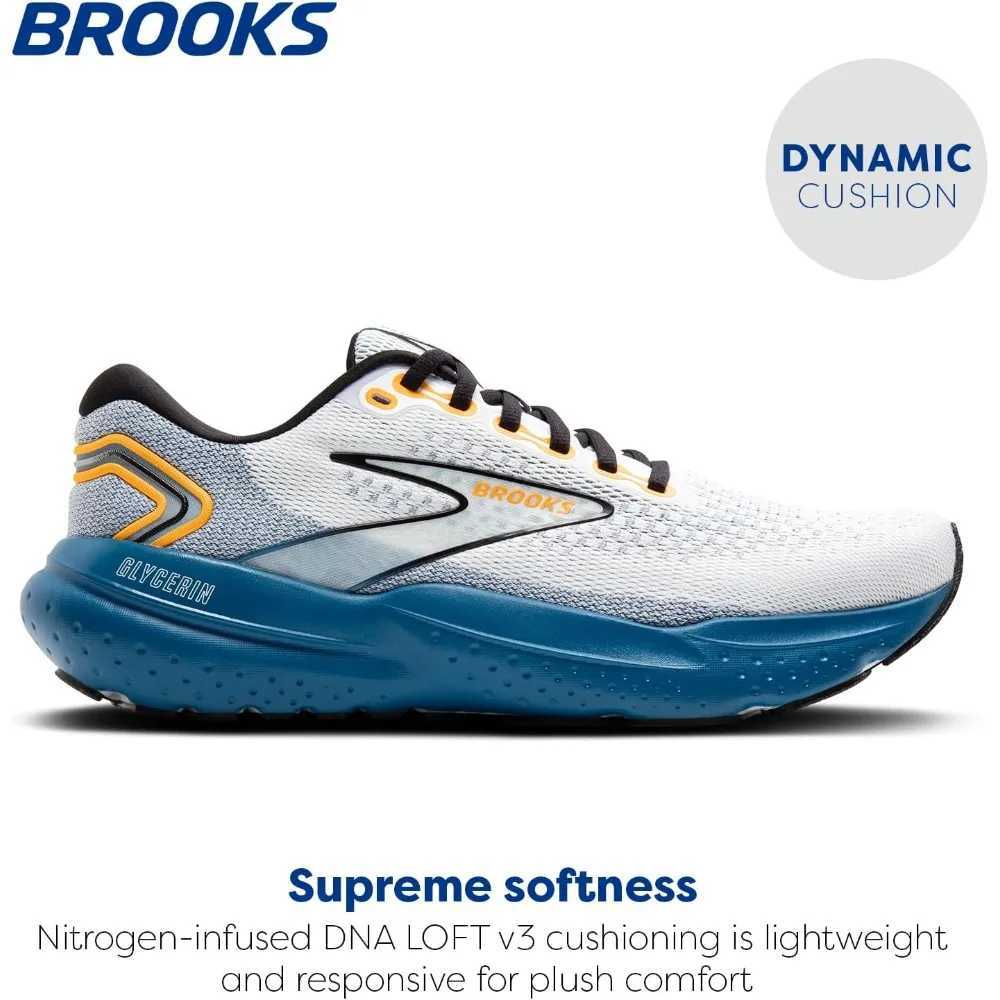Brooks Mens Glycerin 21 Neutral Running Shoes Casual Sneakers Cushioned Comfort Breathable Sports Training Jogging ShoesC250509