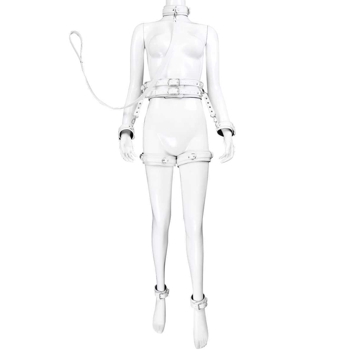 Puppy play SM Bondage Kit Collar Waistband Wrist cuffs Ankle brace Thigh cuff Adult Games Restraints Handcuffs Sex Toys W250509 - view 6
