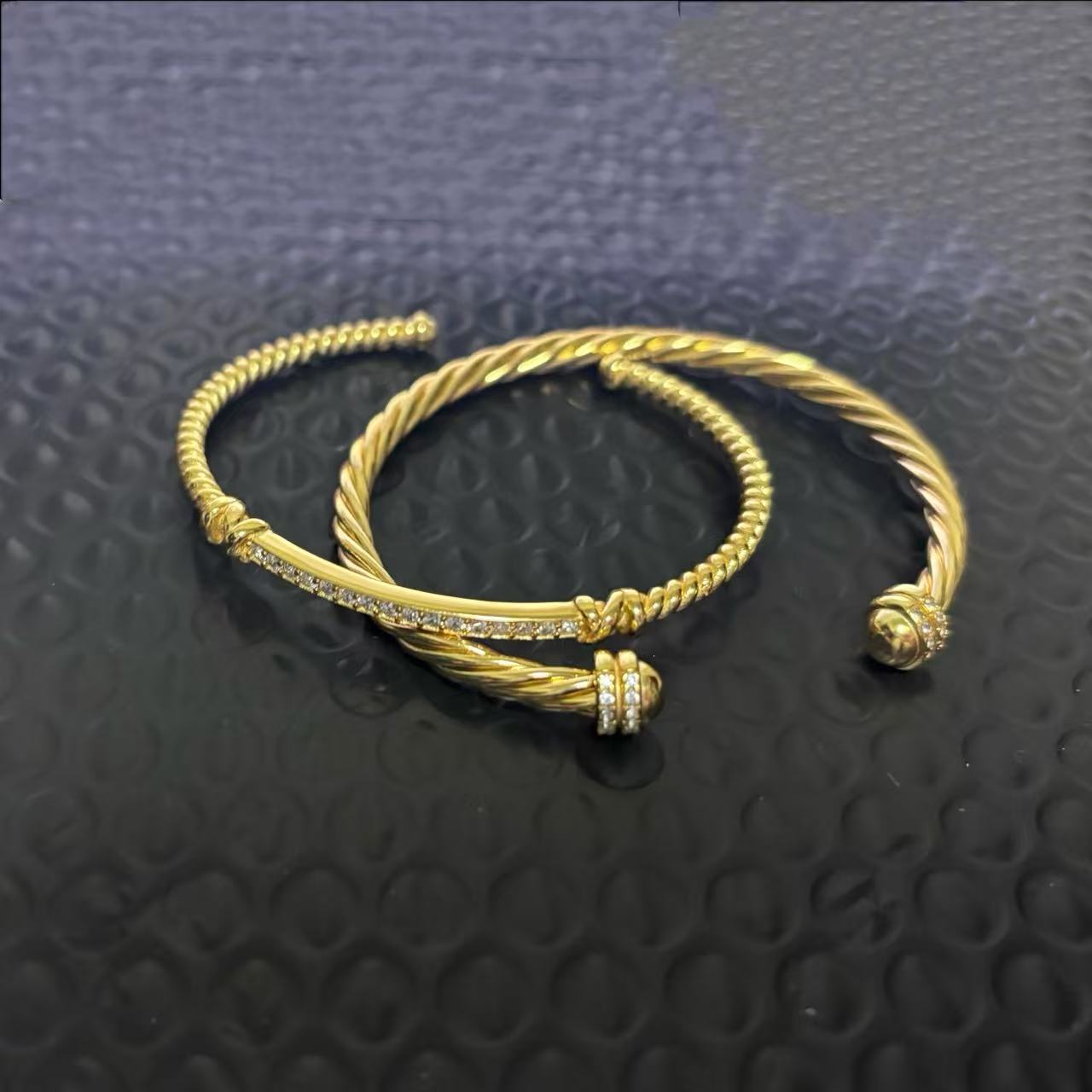 Classic Retro Bracelet Designer K Gold Bracelet Stacking Designer Jewelry Colored Gemstone Diamond Bracelet 3mm 4mm 5mm Size Jewelry Birthday Gift