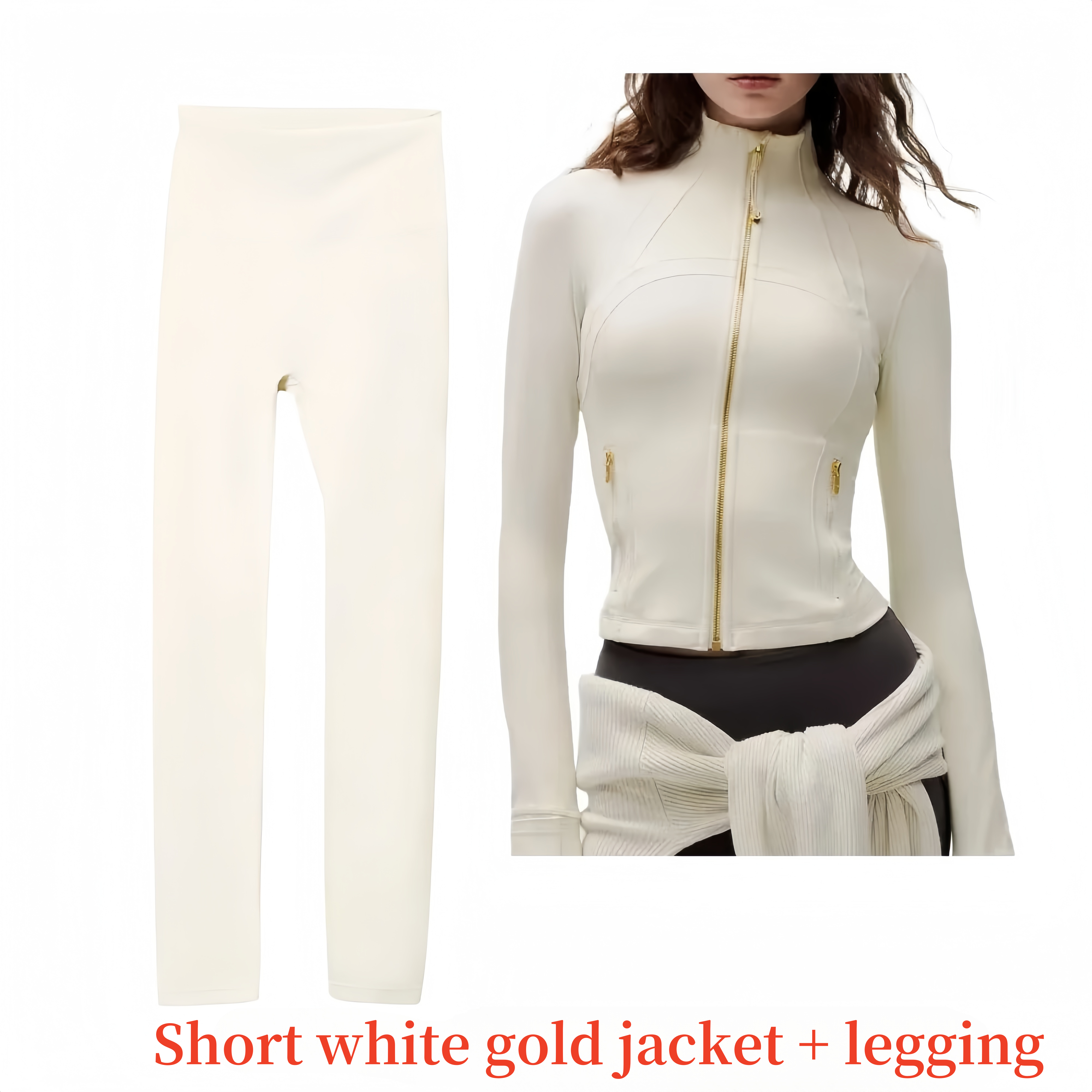Women Designer Jacke Set Gym Set Short Yoga Jacket Workout Elastic Waist Leggings Fiess Quick Dry Fiess Activewear Sweatshirt Zip Up Sportwear