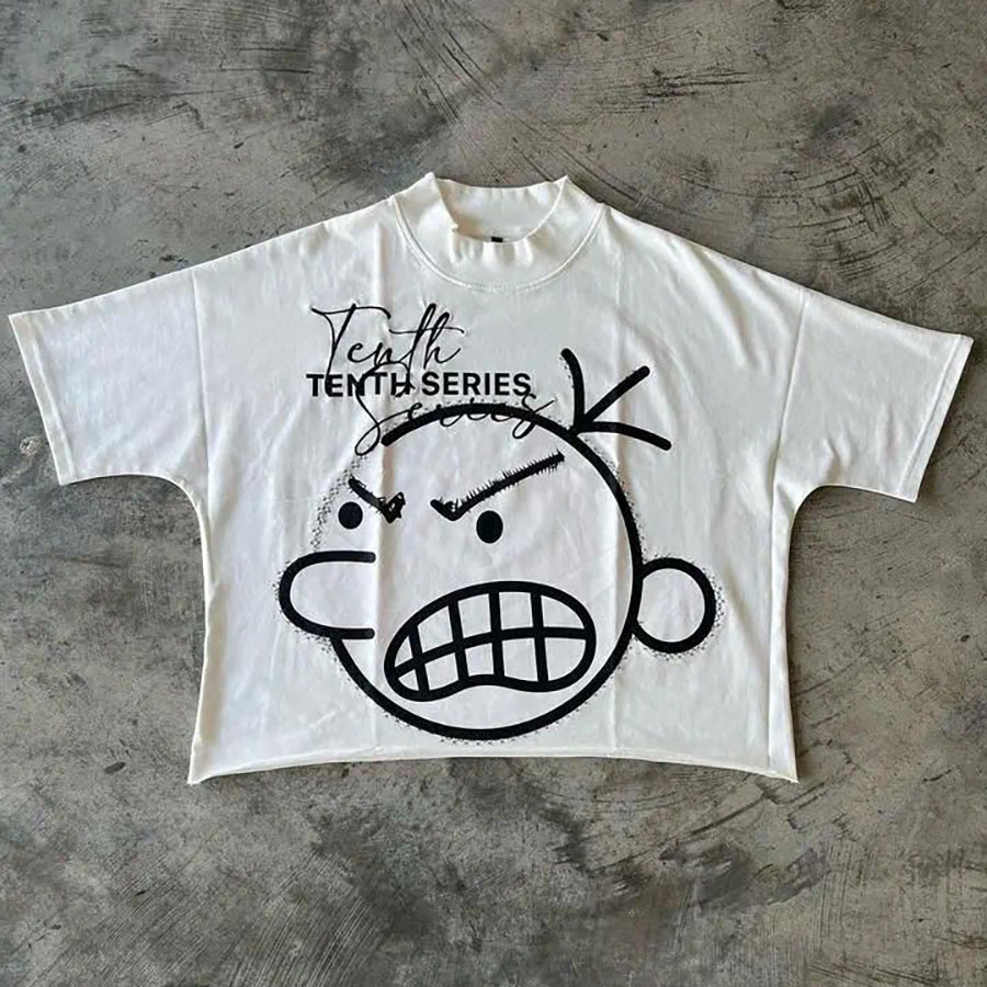 Designer Men's T Shirts Y2K Shirt Summer Streetwear Harajuku Hip Hop Letter Cartoon Graphic Print Oversized Tshirt Round Neck Cotton Short Sleeve