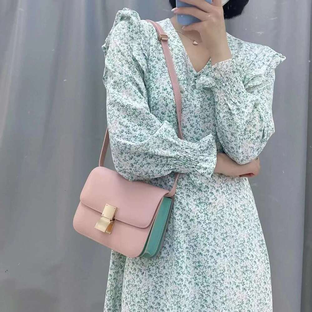 Designer Bag 2025 Factory Genuine Leather Ladies Tofu Design Handbag Purse Small Shoulder Brand Purple Crossbody Bag For Women 2023 Luxury Bag