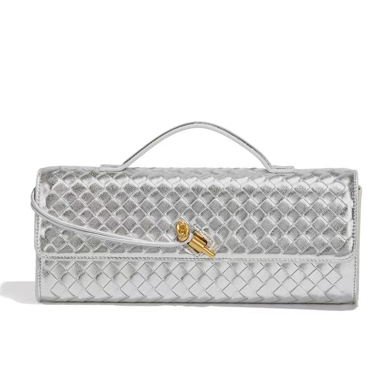 Designer 2025S New Spring Color Contrasting Grass Woven Bamboo Basket Water Bucket Handbag Fashion Shoulder Diagonal Cross Women Bag