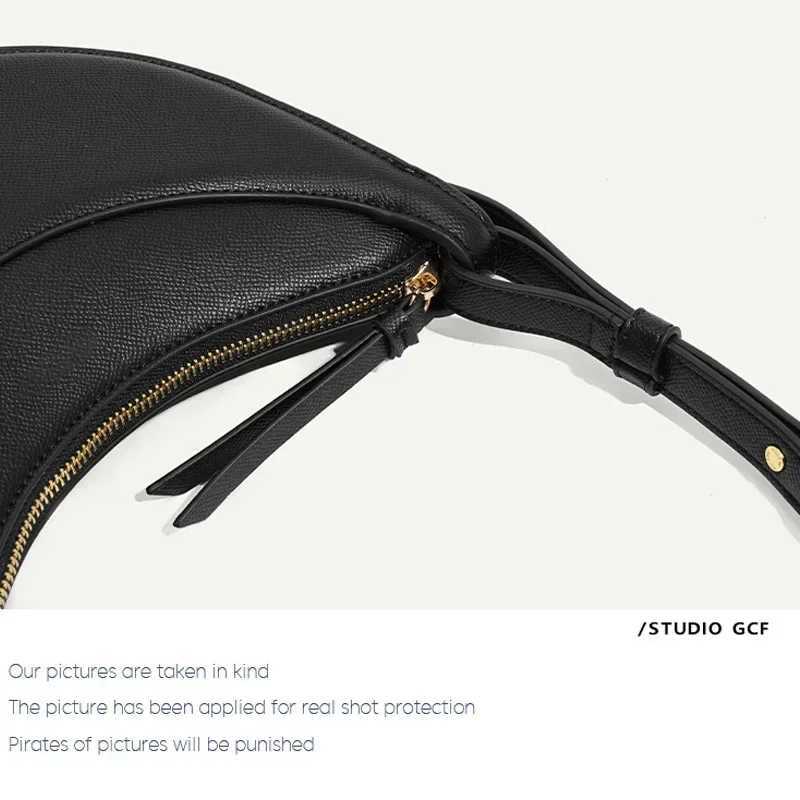 French Niche Crescent Bag 2024 New High end Leather Saddle Bag Single Shoulder Cross Body Handbag Z250509-1