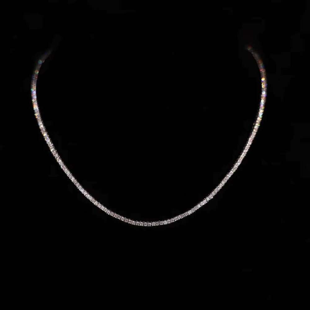 Micro tennis chain pure silver gold-plated silica jewelry