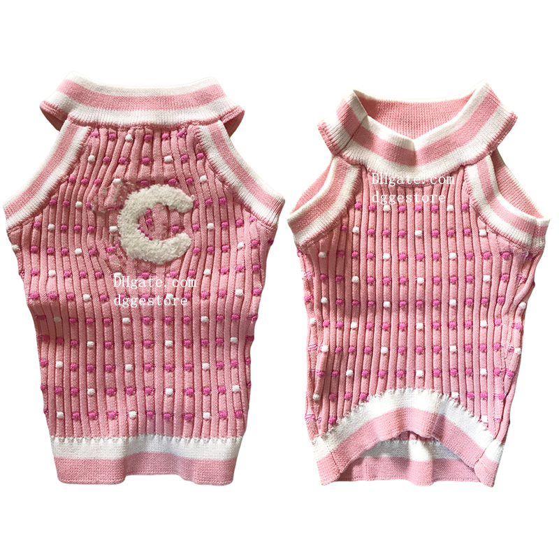 Designer Dog Clothes Brands Dog Apparel Dogs Sweaters with Classic Letters Pattern Stretch Comfort Cotton Pet Sweatshirt Sweater Vest for Small Doggy Pink XL A488