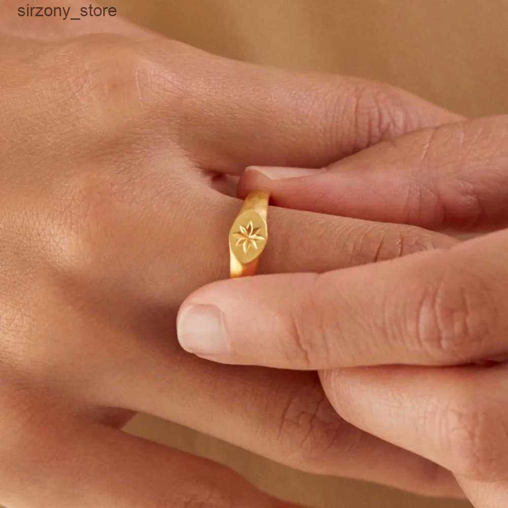 316L Stainless Steel Wedding Ring Minimalist Pinky Stackable Women Boho Gold Color Wedding Document Hexagram Shape Jewelry Sets z250509