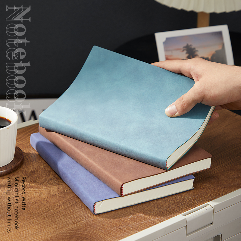 A5 Soft Leather PU Cover Notebook Diary Notebook Minutes of Business Meetings Notepad School Supplies