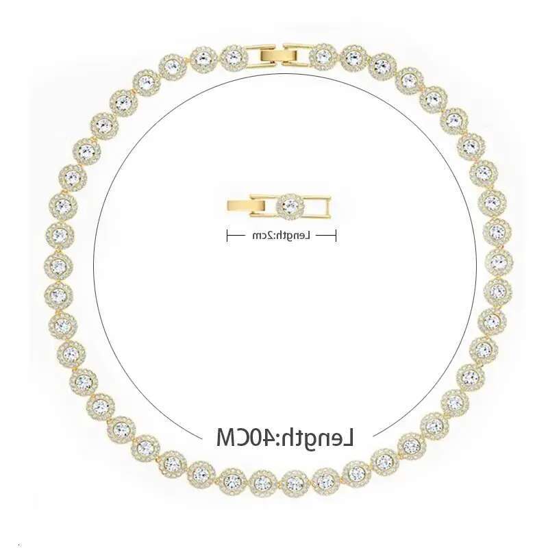 classic tennis necklace for women crystal dia iced out chain necklaces designer stainless steel plated gold jewelry woman luxe gift with box designer 