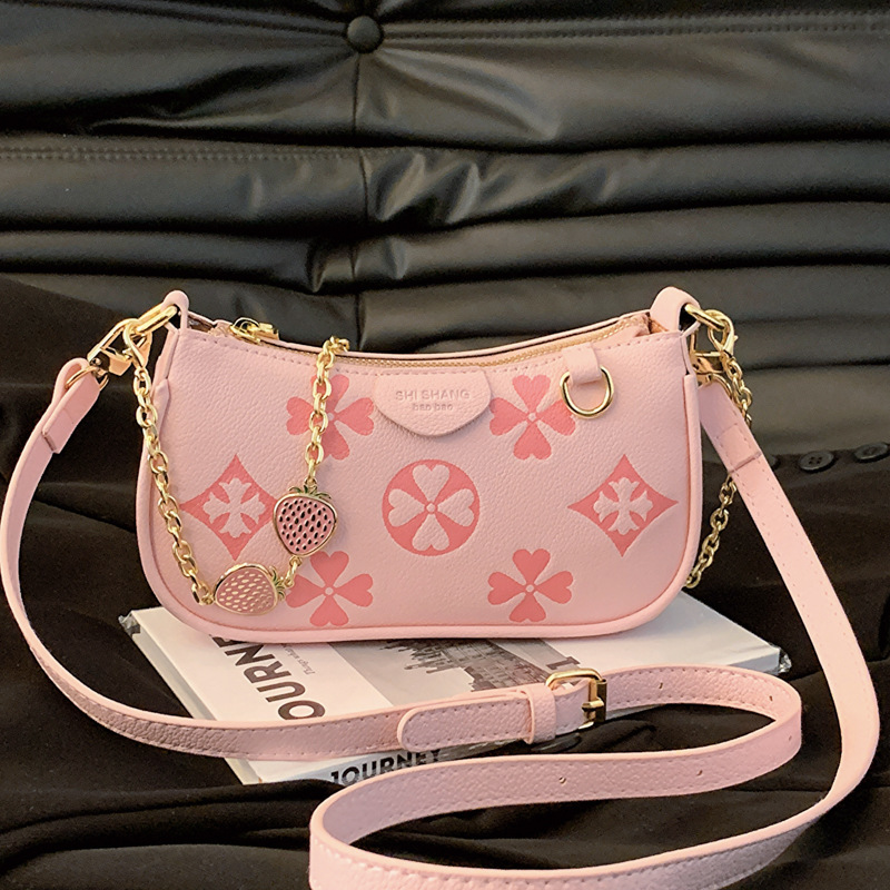2025 Hot Designer Underarm Bag - Artistic Floral Print Square Crossbody Purse, Women's Textured Vegan Leather Shoulder Bag Free shipping