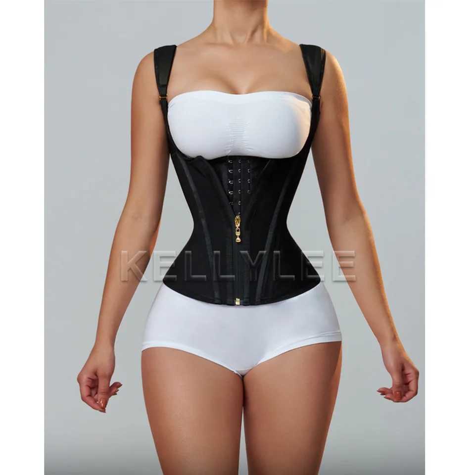 Highly Compressed Sexy Body Wrap Waist Trainer Adjustable Tummy Belt Waist Trimmer with Shoulder Straps for Postpartum Recovery W250509
