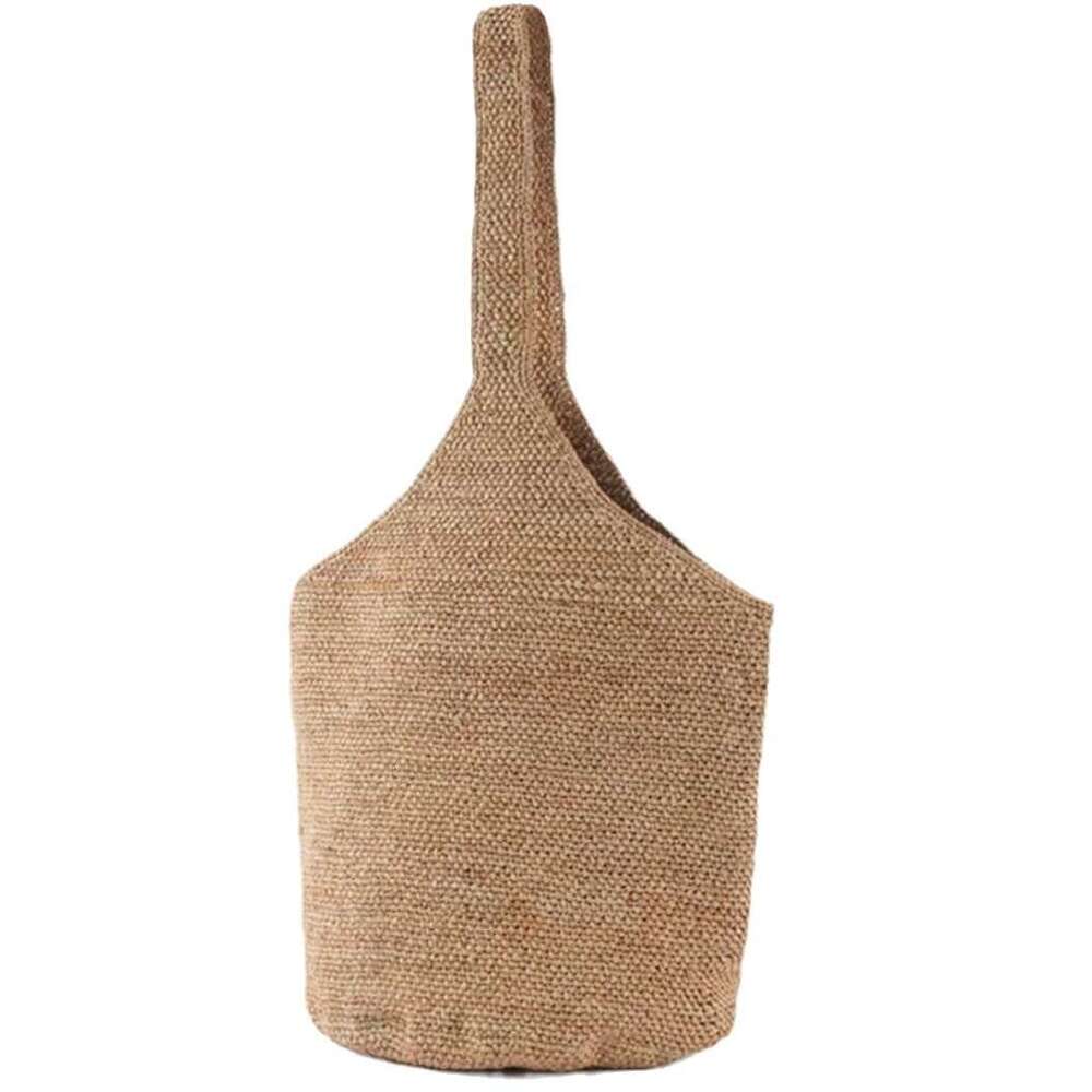 Beach Bag Japanese And Korean Feng Shui Bucket Handmade Woven Lafite Grass Women S Summer Beach Travel Shoulder Bag KQ