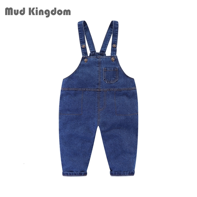 Boys Girls Denim Overalls Button Multi-pocket Cotton Plain White Pants for Kids Jean Jumpsuit 1-7 Years 250508