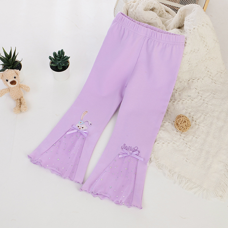 Disney's Frozen Elsa Princess kids designer clothes Children's Leggings Bell Bottom Pants Princess Cartoon Print Girl Long Pants Princess Pr