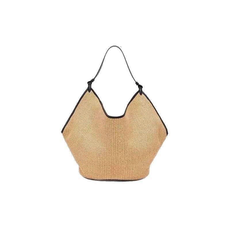 Beach Bag Fashion Summer And Grass Handbag Paired With Top Layer Calf High End Genuine Leather Women S Bag KQ