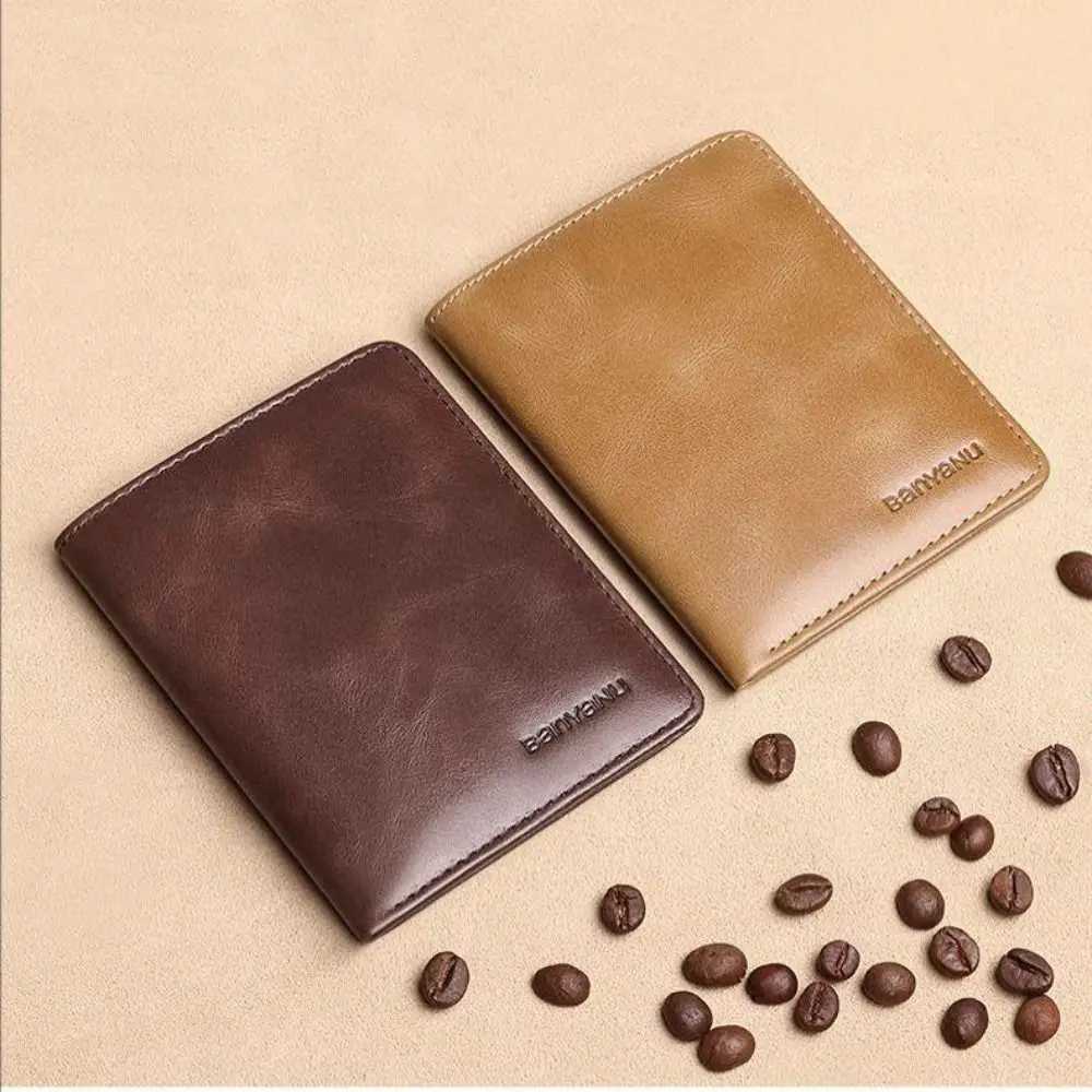 Fashionable PU leather mens wallet short wallet RFID card holder high-quality ultra-thin wallet business style wallet Z250509
