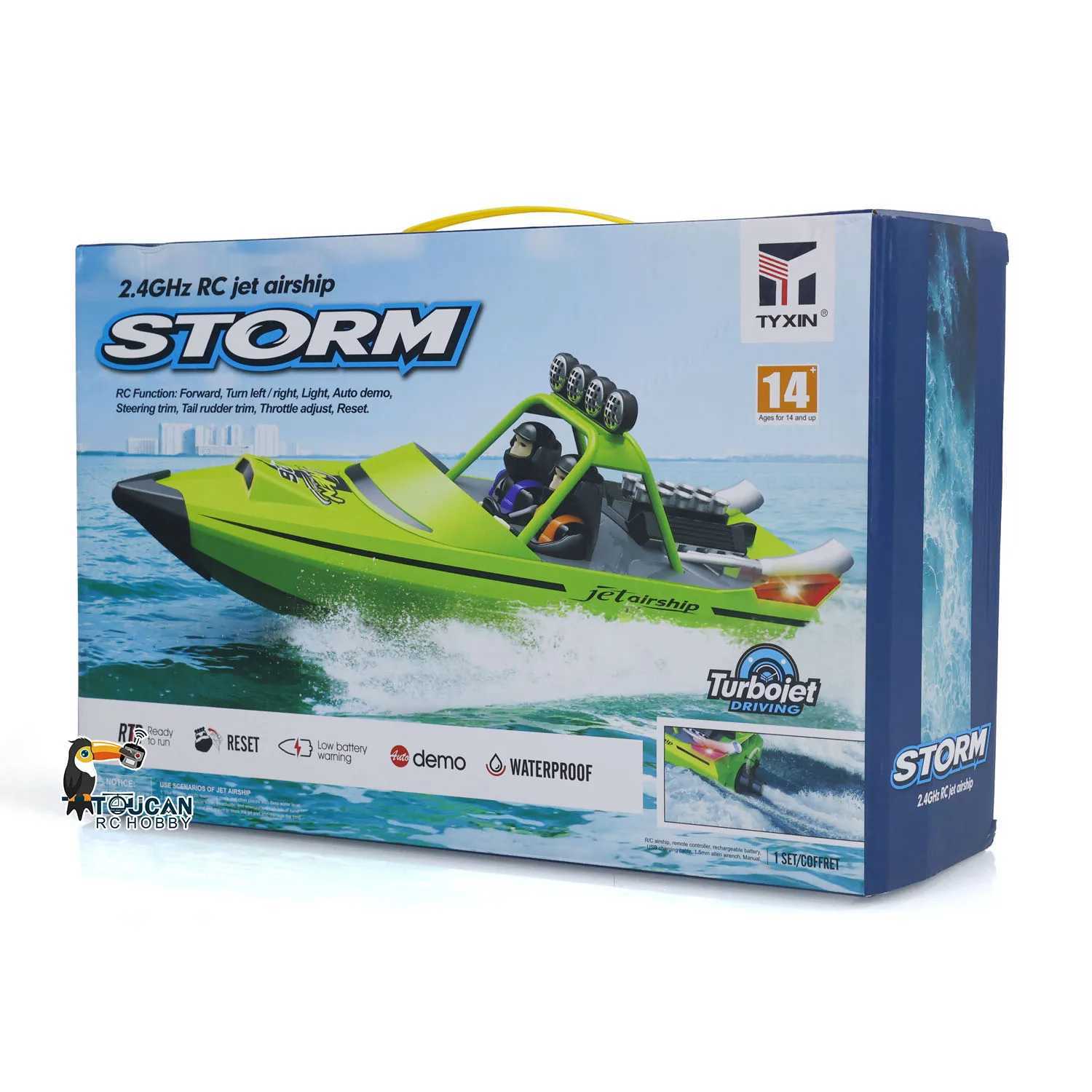 RC RTR Boat Lights Self Righting Jet Ship Toy 2.4G Radio control Racing Boat Outdoor Model Toy for Gift TH23966 X250509