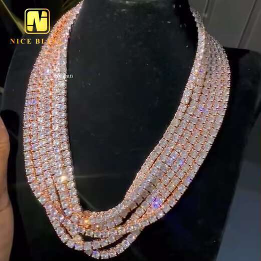 Hot Sale 5mm VVS Moissanite 925 Silver Pass Diamond Tester Hip Hop Jewelry Bracelet Necklace Iced Out Diamond Tennis Chain