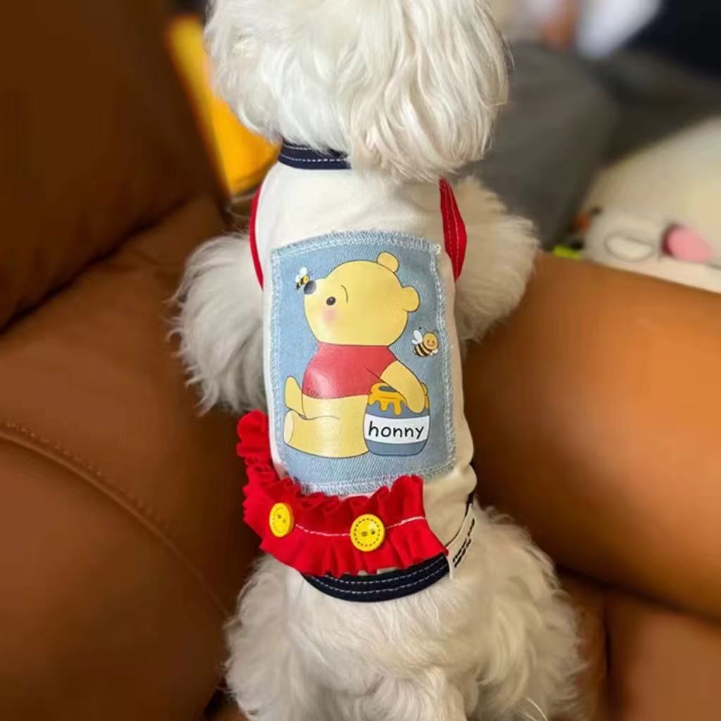 T00170Pure cotton early autumn pet dog vest small dog puppy autumn clothes Yorkshire terrier Maltese clothes 2024 new