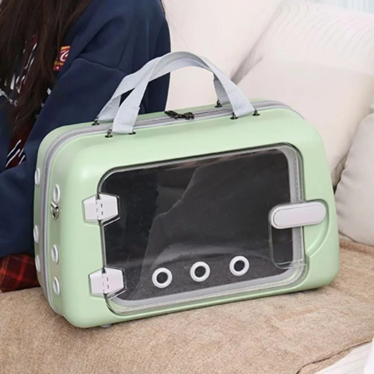 Boarding pet bag, cat outdoor bag, hand-held rabbit bag, large capacity crossbody, single shoulder dog bag, pet spacecraft bag
