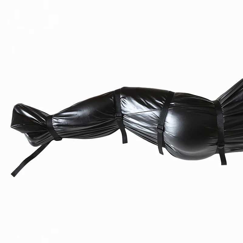 Thierry Full Body Bondage Unisex Mummy Bag Patent Leather Sex Sleeping Bag SM Products Bodysuit Halloween Cosplay W250509