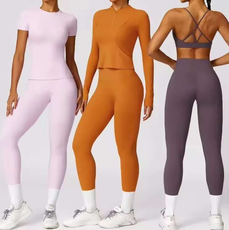 DHessentials Short Sleeved Top, Leggings Set, Gym Stretch Yoga Suit, Outdoor T-shirt, Women's Fitness Running Active Suit
