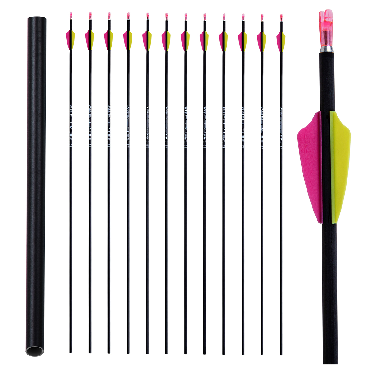 Archery Arrows without Arrow Tips Spine1000-1200 31inch Targeting Arrows 4.2mm Hunting Arrows Carbon Practice Arrows for Recurve Bow & Compound Bow (1