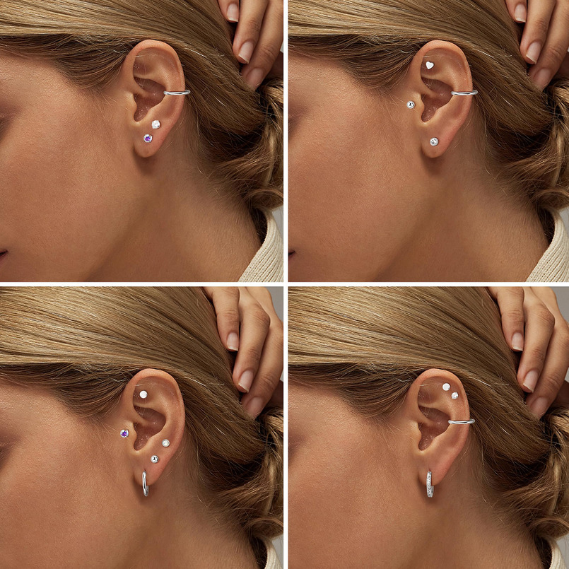 TUPMI Hypoallergenic Surgical Steel Earrings for Sensitive Ears 14K Gold Flat Back Earrings for Women Men Small Flatback Stud Hoop Cartilage Earring S