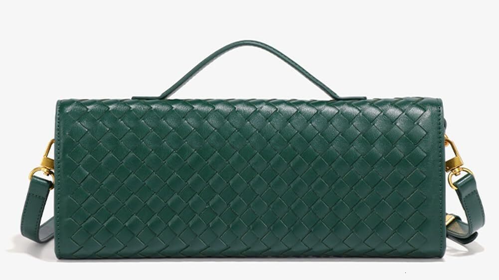 Trendy Woven Evening Clutch Purses Women Underarm Shoulder Handbag Cute Satchels Crossbody Purse PU Leather Wallet