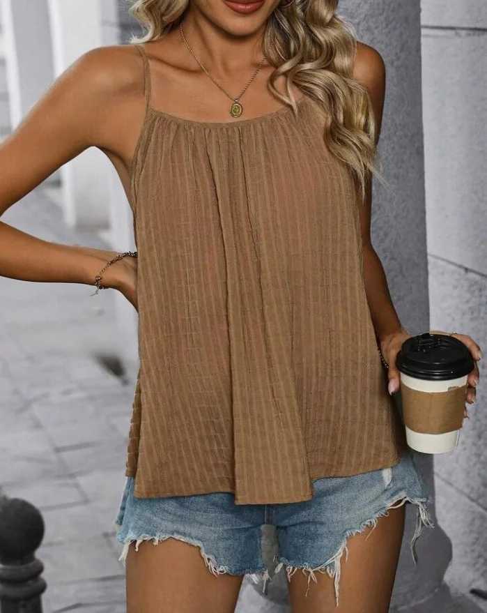 European and American sexy casual womens top solid color loose pleated no nightgownXJ250508