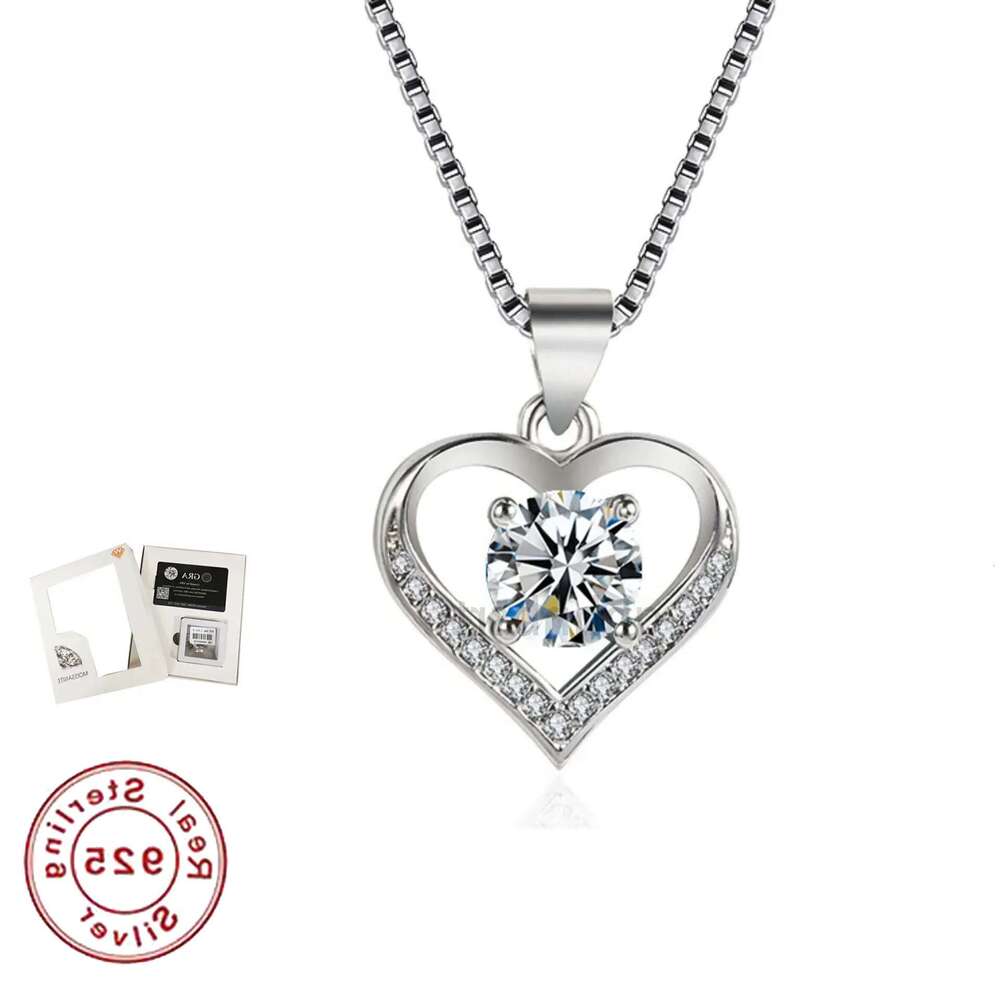 VVS1 D color moissanite chain for women solid sterling sier pendant necklace with certificate designer jewelry woman valentines day gift designer bag