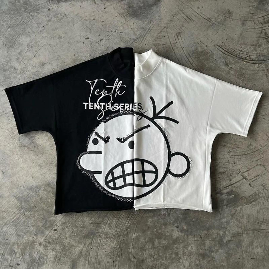 Designer Men's T Shirts Y2K Shirt Summer Streetwear Harajuku Hip Hop Letter Cartoon Graphic Print Oversized Tshirt Round Neck Cotton Short Sleeve